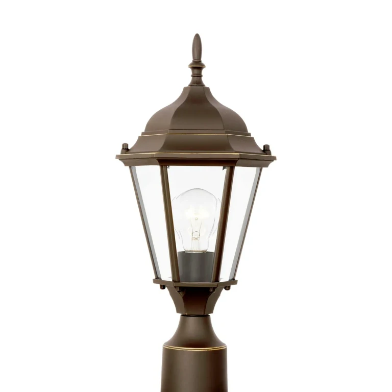 Antique Bronze Outdoor Post Lantern from the Bakersville Collection