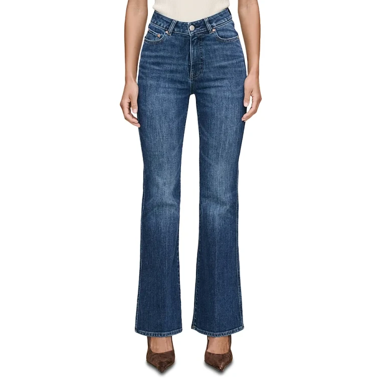 DL1961 Claira Mid Rise Contoured Instasculpt Straight Boot Jeans in Lake Dusk