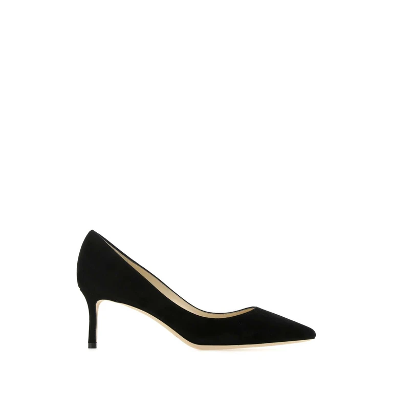Jimmy Choo Black Suede Romy 60 Pumps Leather Salpa Plastic Metal Scarpe Con Tacco - Women