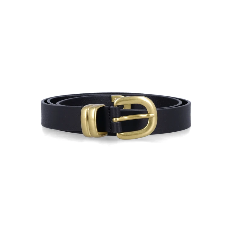 By Malene Birger Zoilo Leather Belt With Gold Buckle Black Cow Sneaker - Women