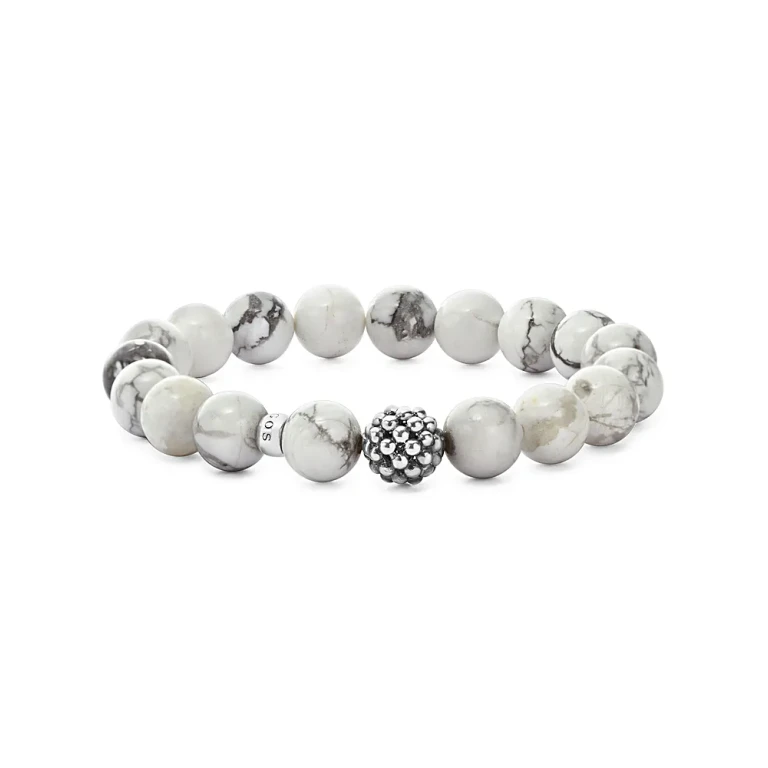 Lagos Sterling Silver Maya Ball Beaded Howlite Bracelet, 10mm