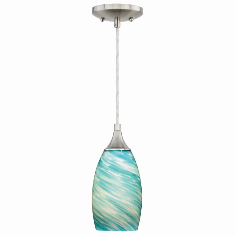 Satin Nickel One Light Mini Pendant from the Milano Collection