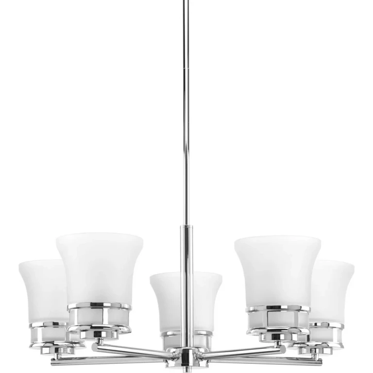 Polished Chrome Five Light Chandelier from the Cascadia Collection