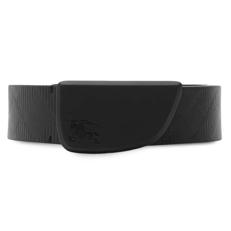 Burberry EKD Debossed Leather Shield Belt