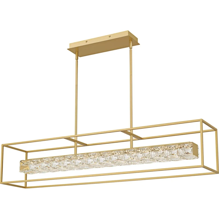 Soft Gold LED Linear Chandelier from the Dazzle Collection