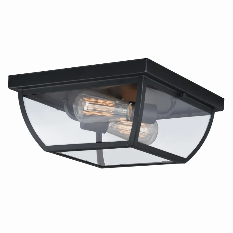 Oil Burnished Bronze Two Light Outdoor Flush Mount from the Granville Collection
