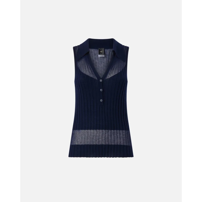 Pinko Geribde gebreide polo-stijl tanktop