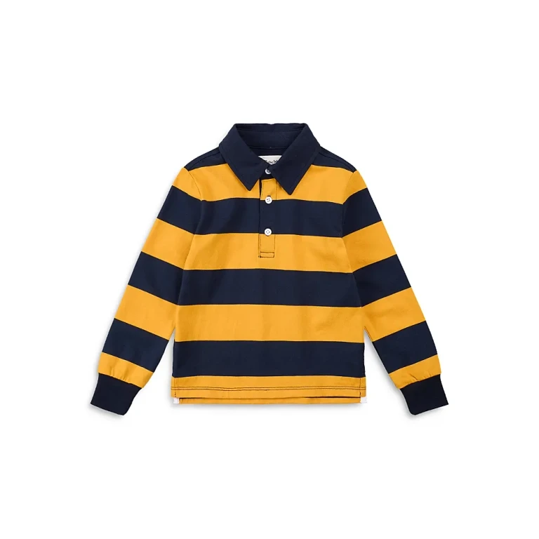 Miles The Label Boys' Striped Rugby Polo Shirt - Little Kid