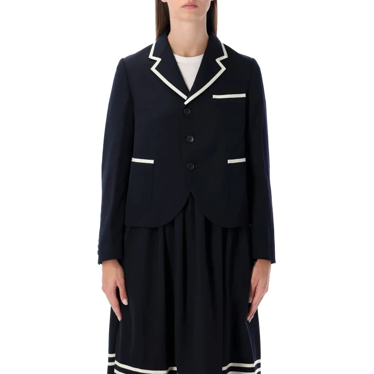 Comme Des Garçons Girl Wool Blazer With Contrast Trim