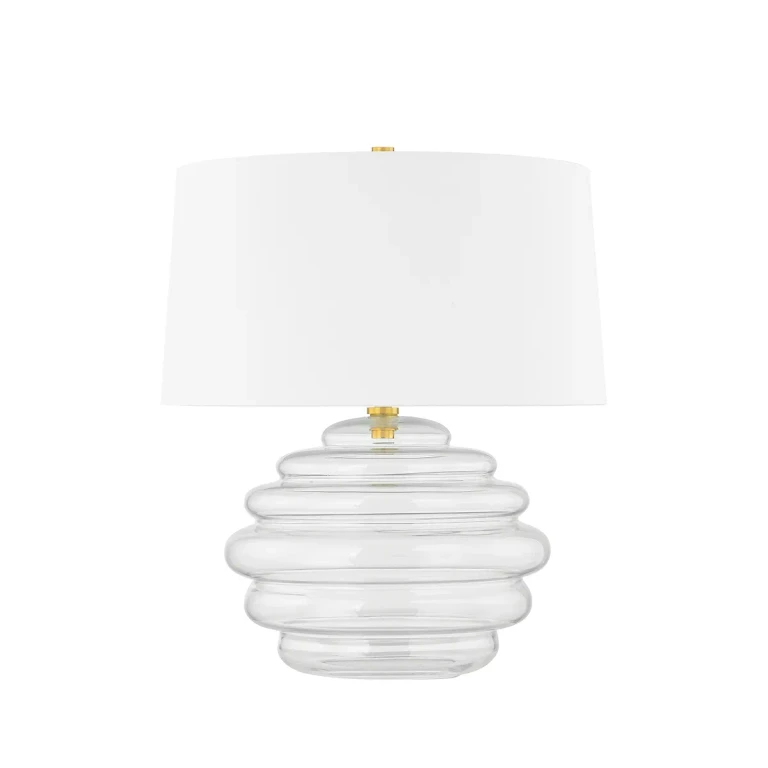 Aged Brass One Light Table Lamp from the Oshawa Collection