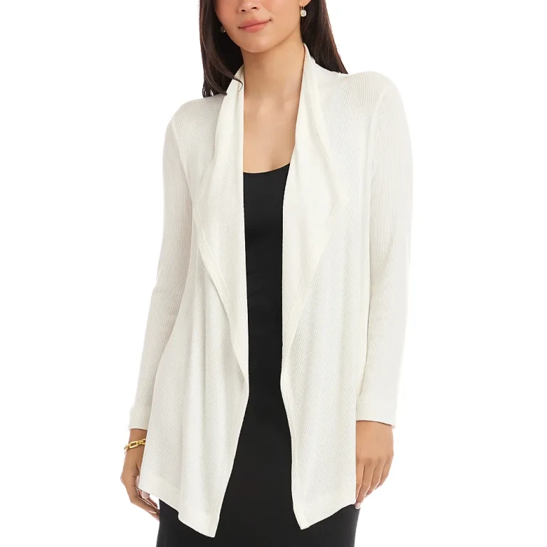 Karen Kane Ribbed Front Draped Cardigan