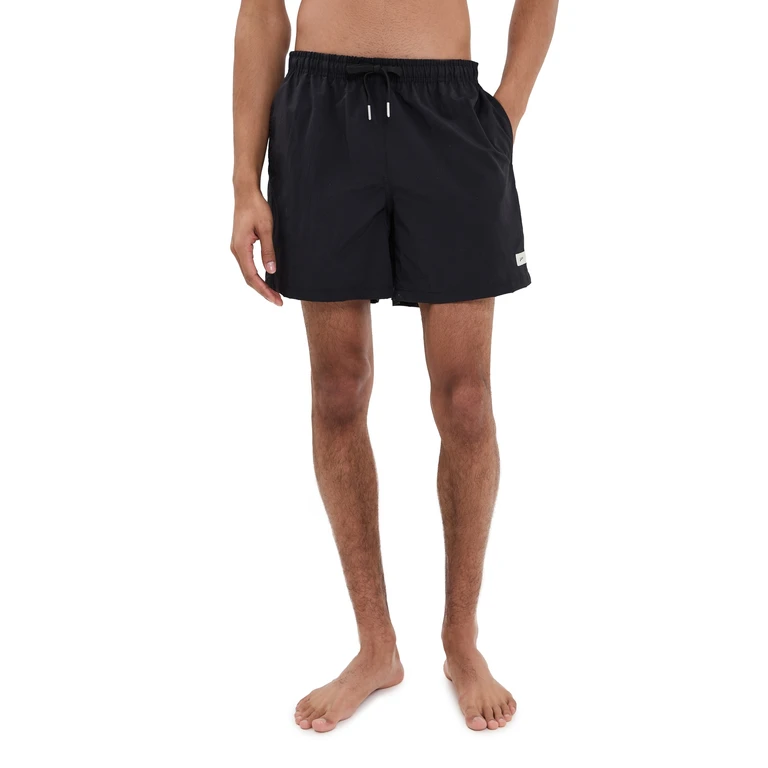 Solid Black Swim Trunks