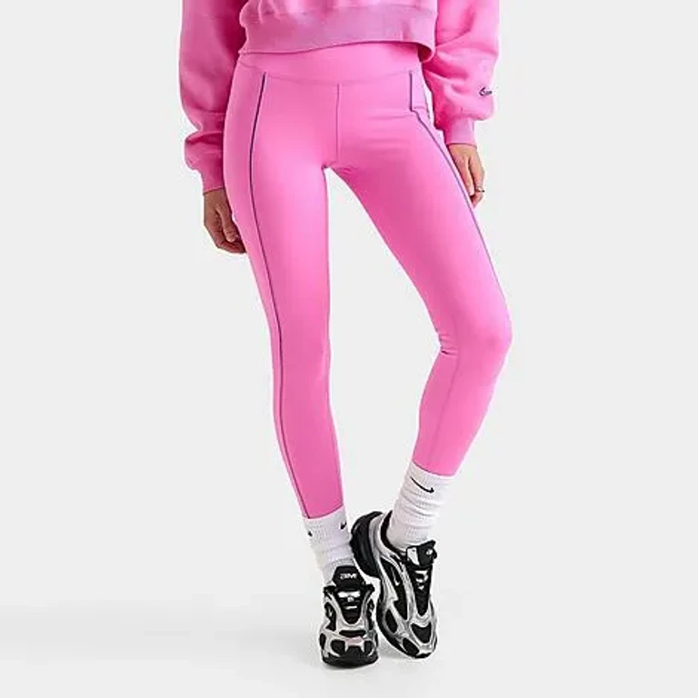Nike Women's One High-Waist Full-Length Leggings in Black/Pink Size: XS