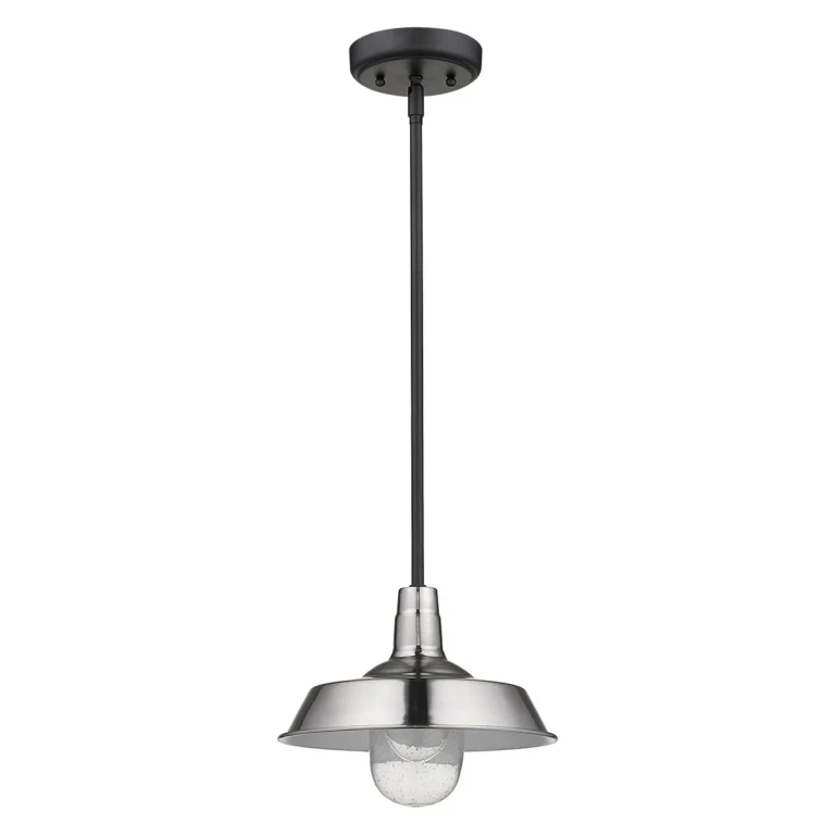 Satin Nickel One Light Pendant from the Burry Collection