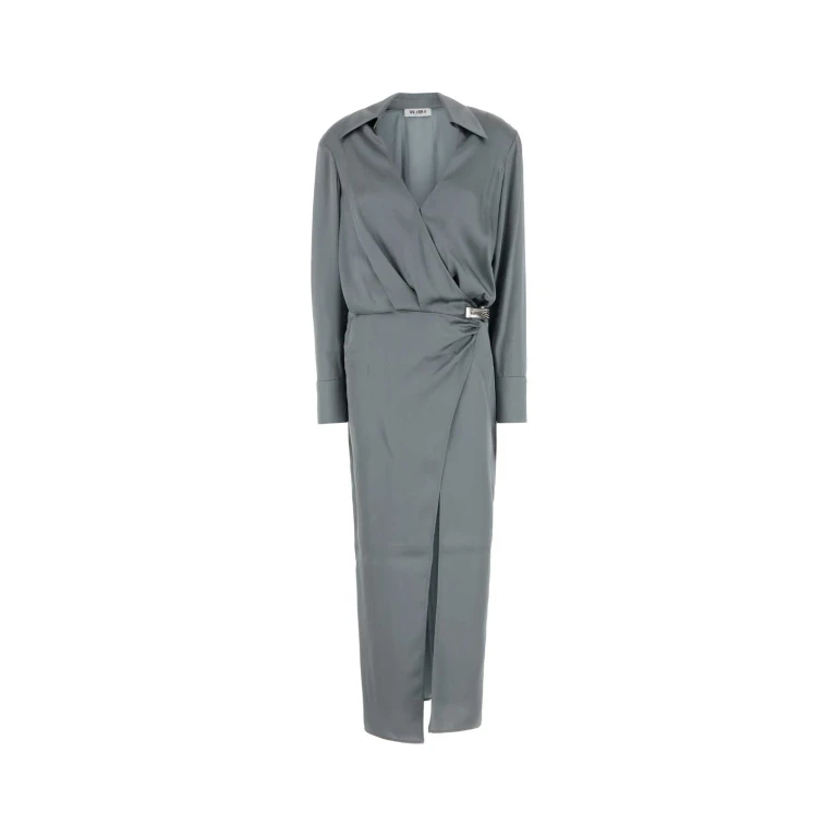 The Attico Dark Grey Satin Dress