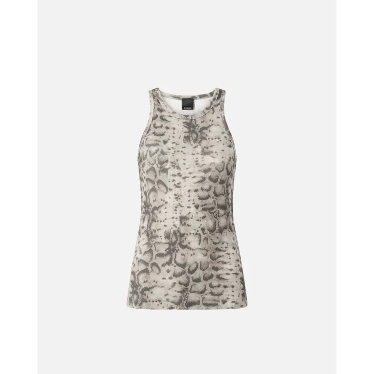 Pinko - Débardeur côtelé avec imprimé serpent - XS