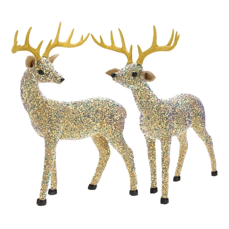 Mark Roberts Sparkling Deer, Set of 2