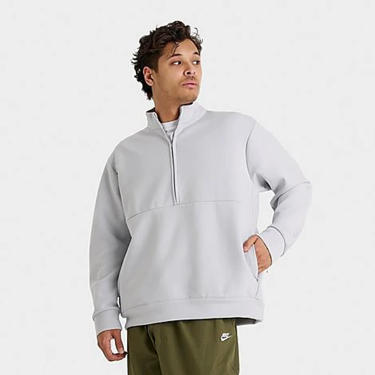 Nike Men's 24.7 ImpossiblySoft Dri-FIT Half-Zip Top in Grey Fog/Light Smoke Grey Size: Small