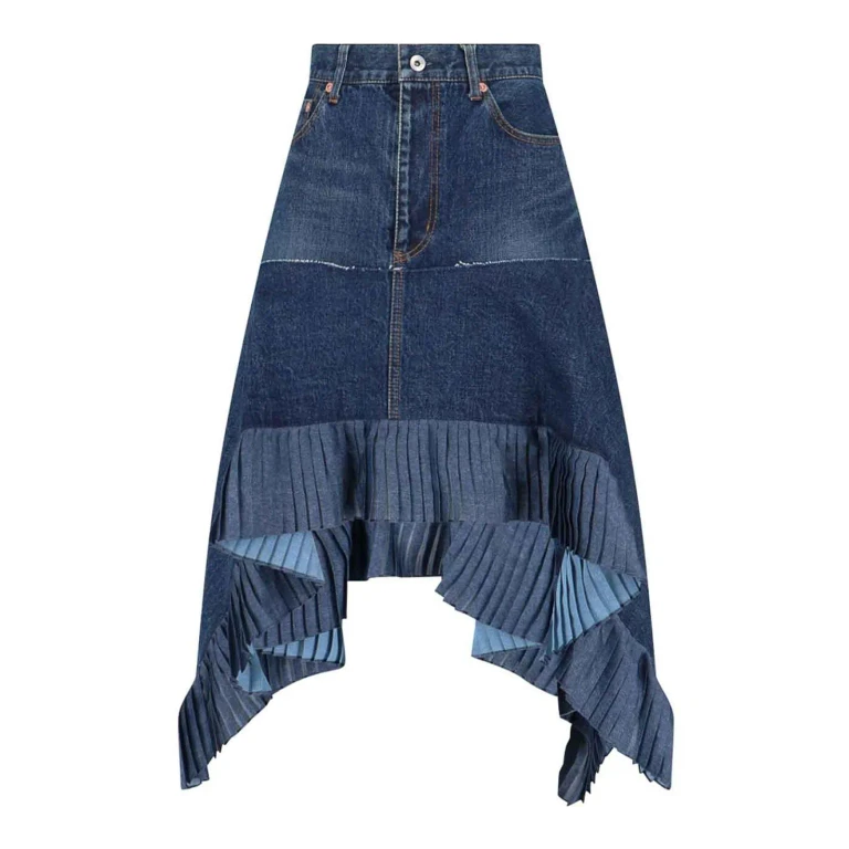 Sacai Jupe Midi - Bleu