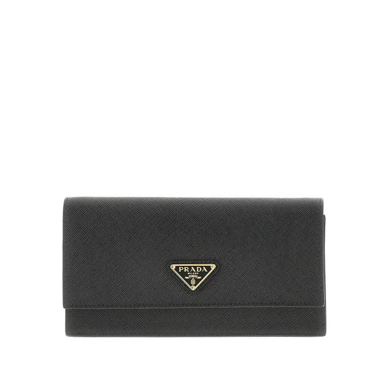 Prada Saffiano lederen clutch met driehoeklogo