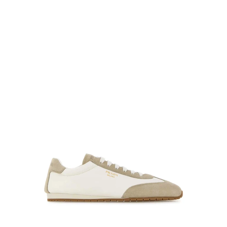 Prada Two-tone Nappa Leather And Suede Sneakers