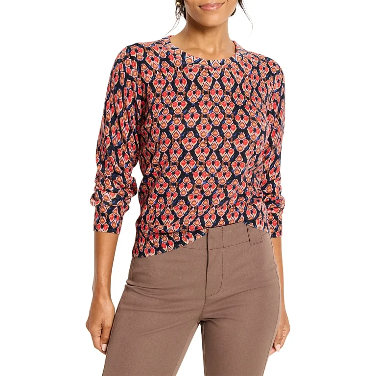 Nic+Zoe Harvest Ikat Cotton Sweater