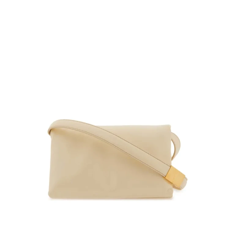 Marni Small Prisma Bag In Ivory Leather