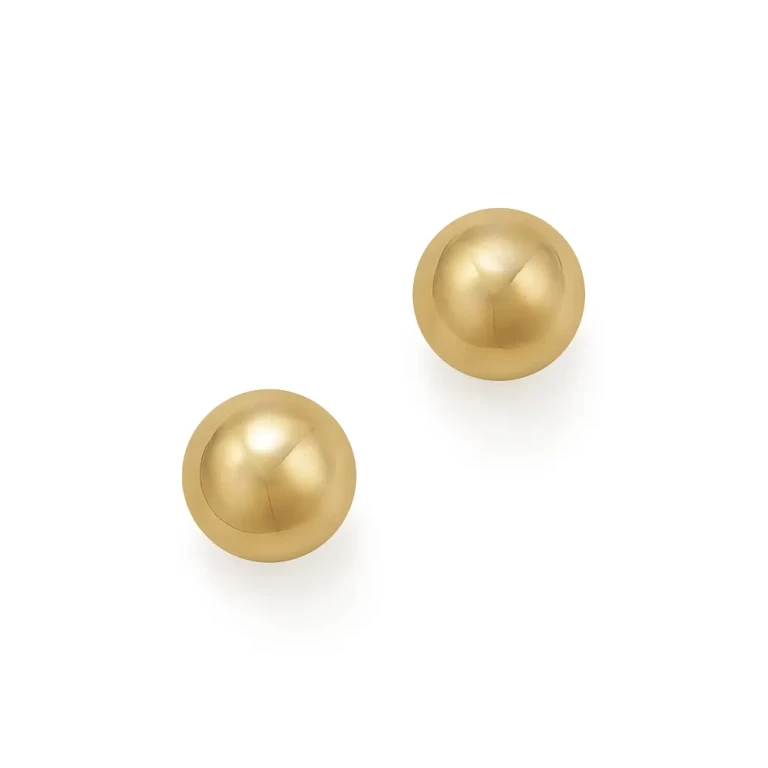 14K Yellow Gold Ball Stud Earrings