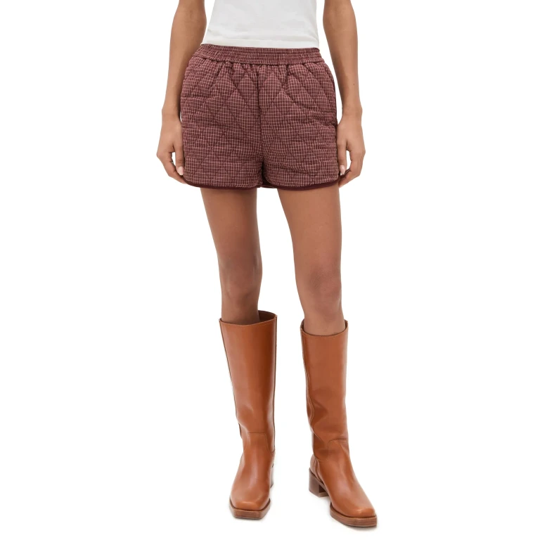 Bailey Rose Quilted Shorts Chocolate M