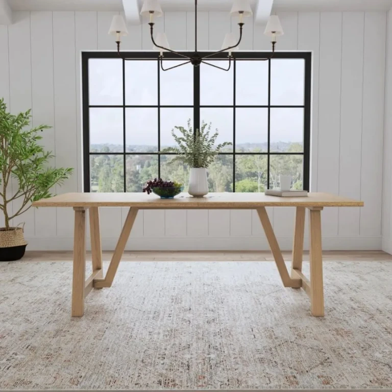 Trestle Natural Oak Dining Table