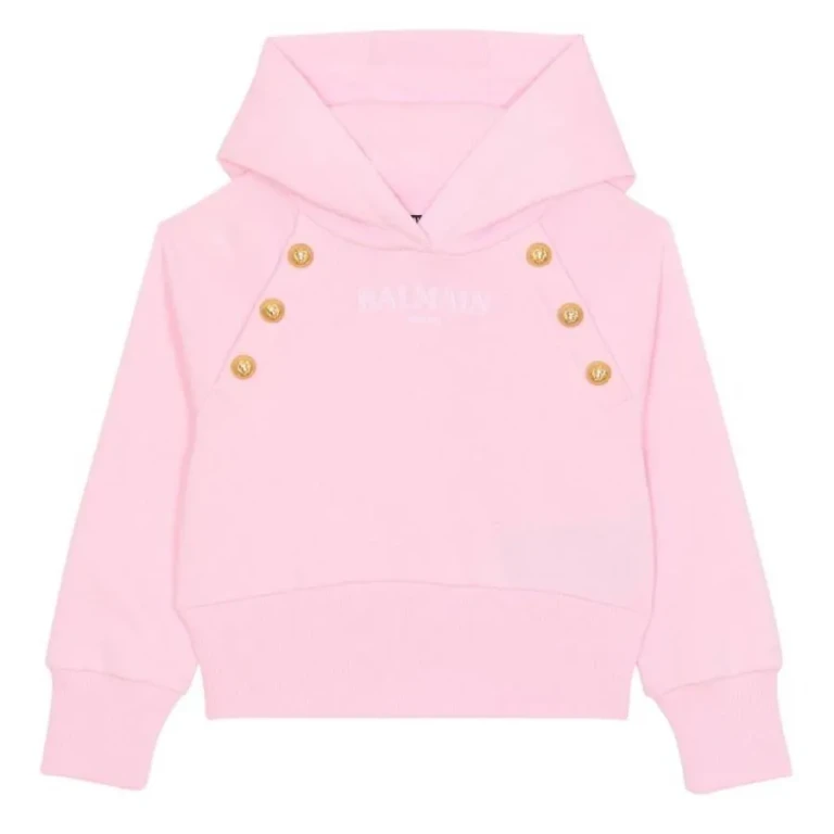 Balmain Kids Chain Lion Buttons Hoodie