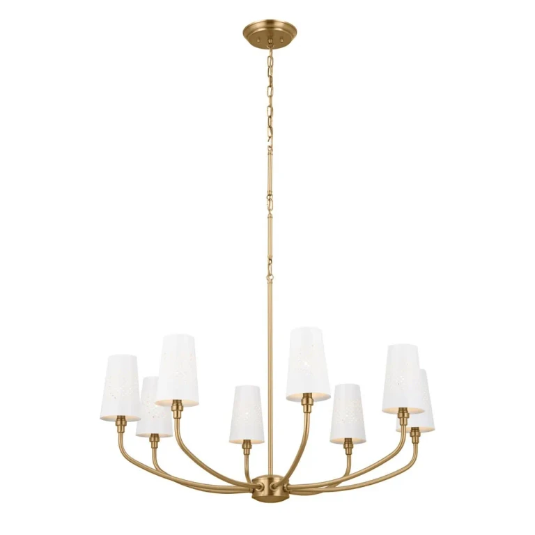 Brushed Natural Brass Chandelier from the Adeena Collection