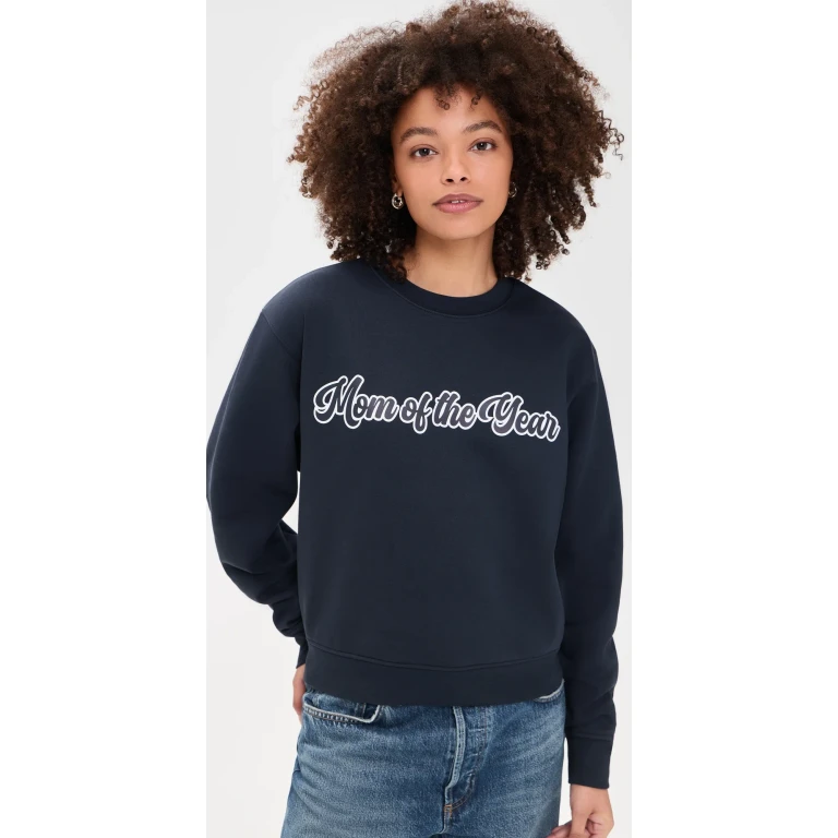 Favorite Daughter The Mom of The Year Varsity Sweatshirt Navy XS