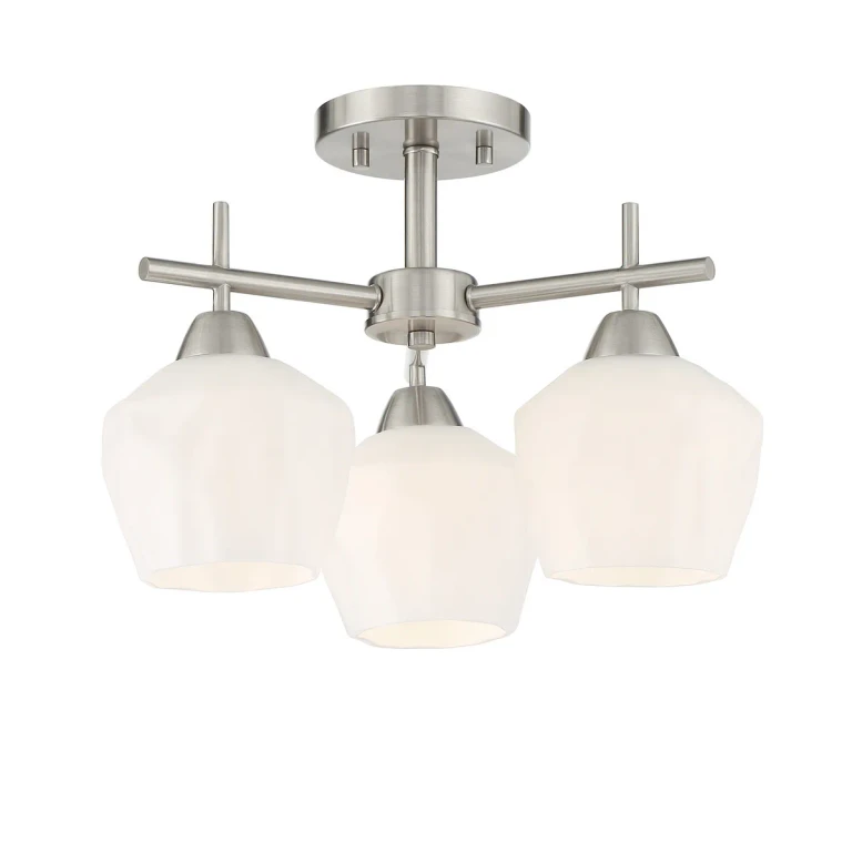 Brushed Nickel Semi Flush Chandelier from the Camrin Collection