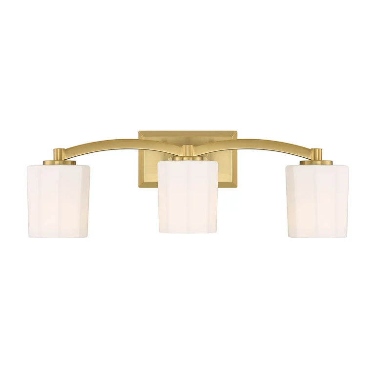 Warm Brass Three Light Bathroom Vanity from the Whitney Collection