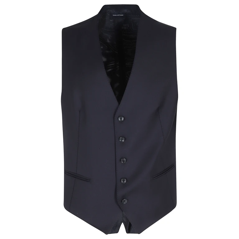 Tagliatore Gilet Blue Lana Vergine Fodera: Cupro - Men