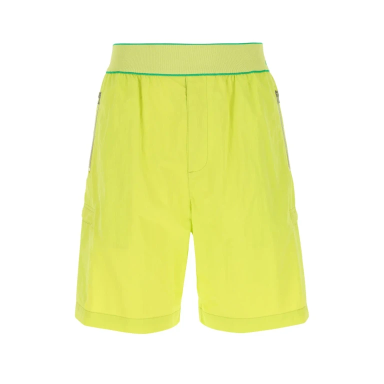 Bottega Veneta Acid Green Nylon Bermuda Shorts
