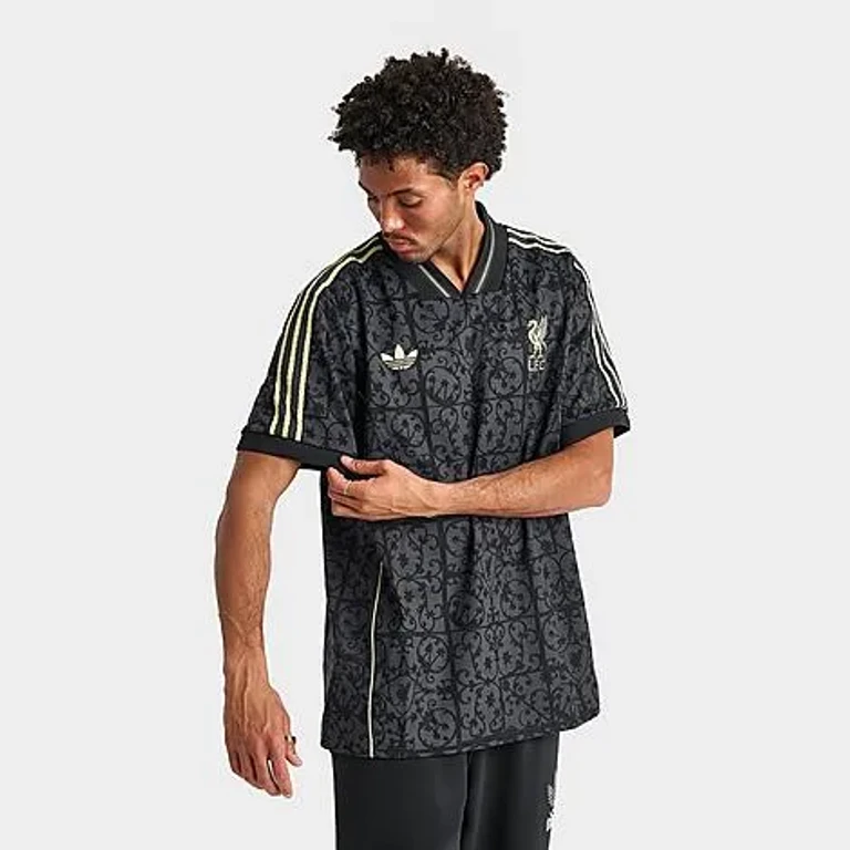 adidas Men's Liverpool FC LFSTLR Soccer Jersey in Dark Grey/Carbon/Halo Gold Size: XS