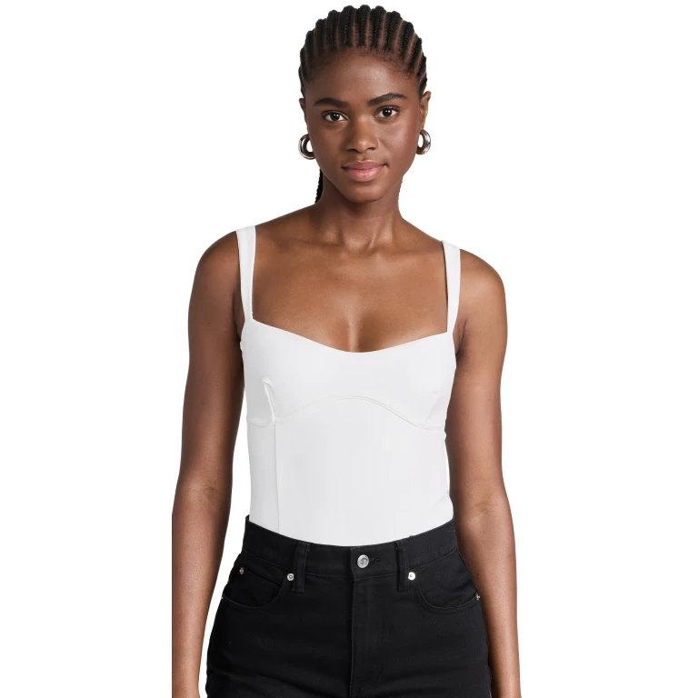 Good American Sweetheart Sculpting Tank Thong Bodysuit Black001 M