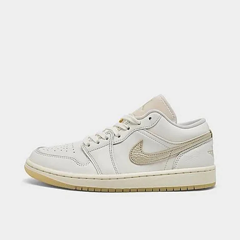 Jordan Women's Air 1 Low SE Casual Shoes in Sail/Pale Ivory/Team Gold Size: 5.0