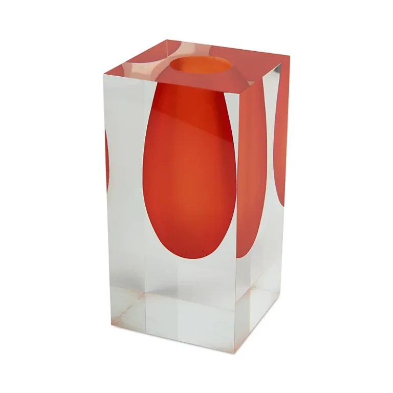 Tizo Orange Lucite Vase