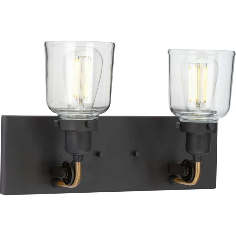 Graphite Two Light Bath & Vanity from the Rushton Collection