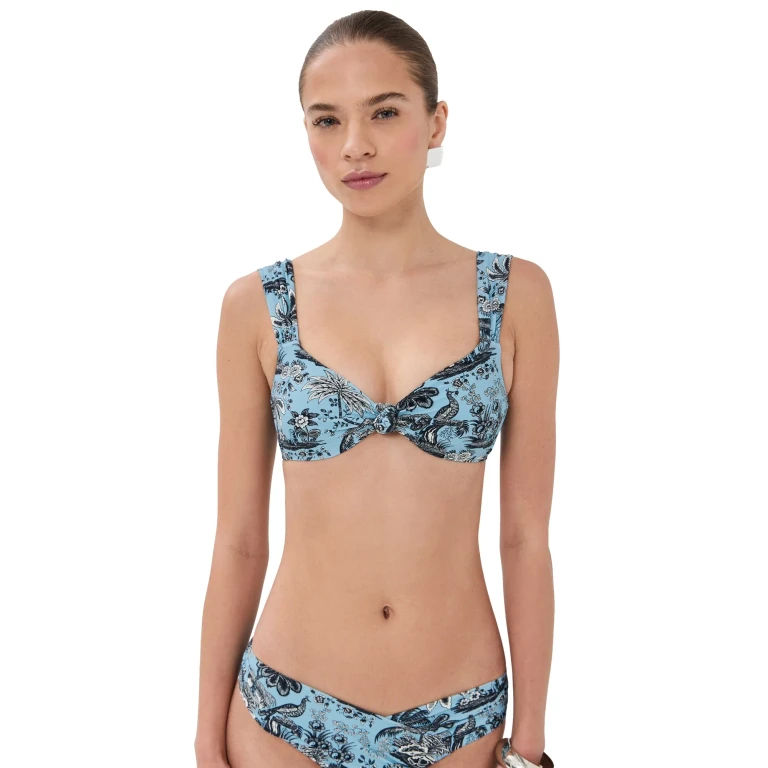Top de bikini STAUD Janie Sky Toile L