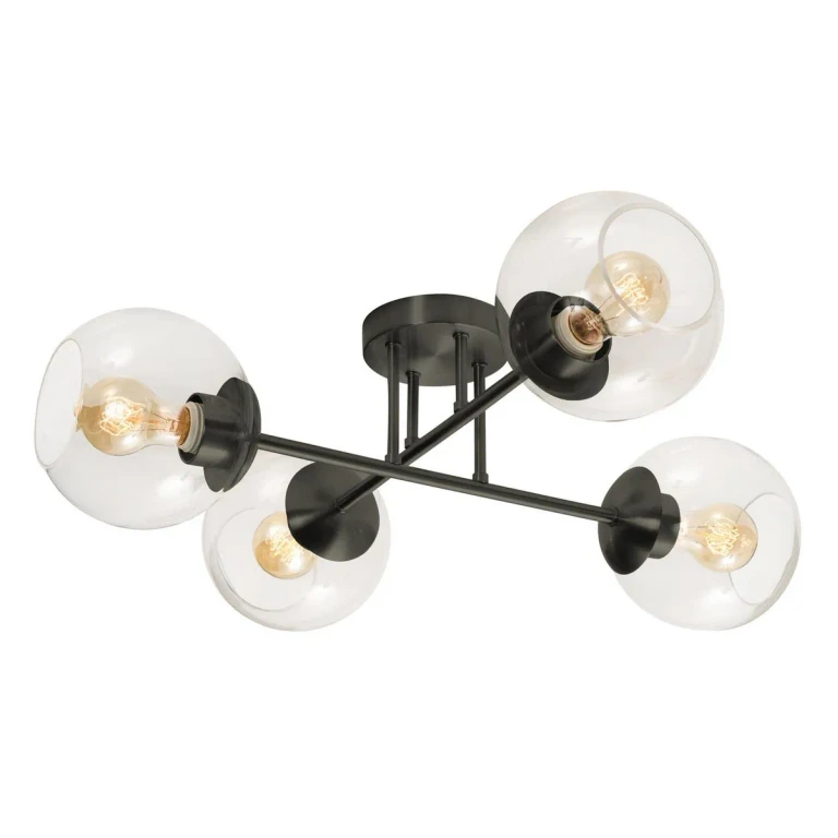 Jamie 4-Light Flush Mount in Black
