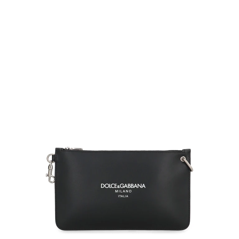 Dolce & Gabbana Necessaire Leather Flat Pouch