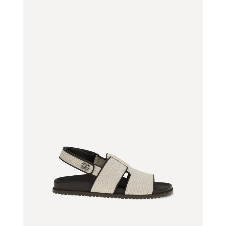 DOLCE & GABBANA Fabric and leather Sandals Male 41