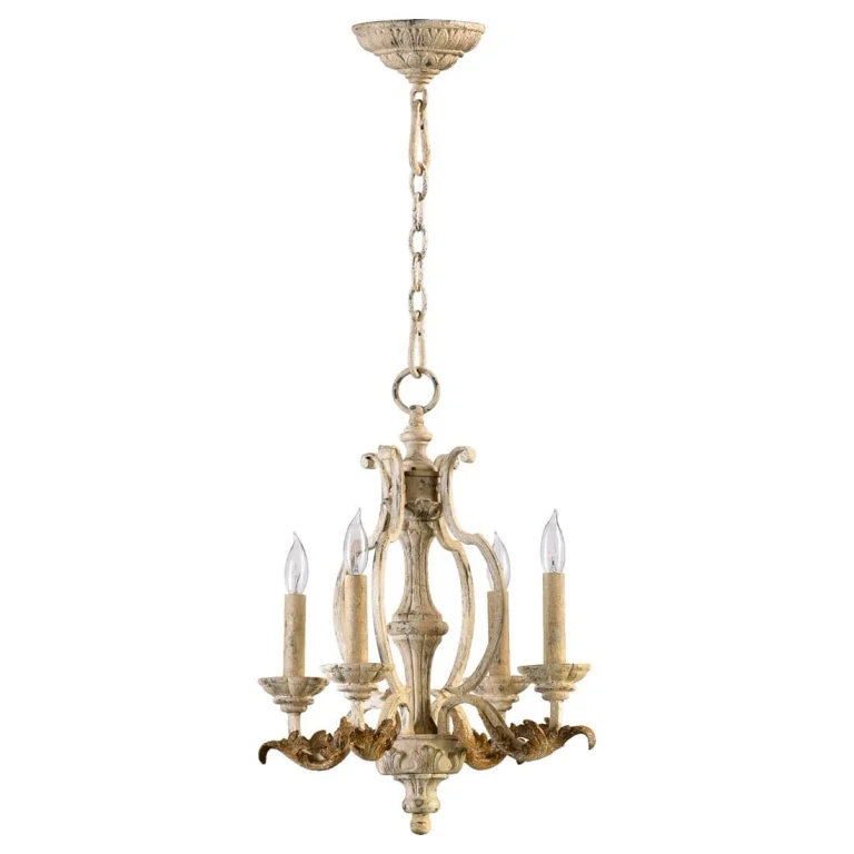 Quorum Florence 4-Light 19" Transitional Chandelier in Persian White