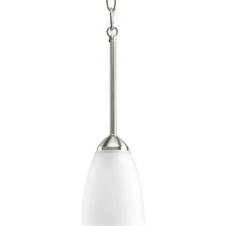 Brushed Nickel One Light Mini Pendant from the Gather Collection