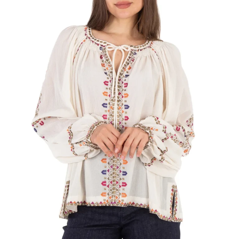 Isabel Marant Ladies Ecru Clive Silk Blend Blouse