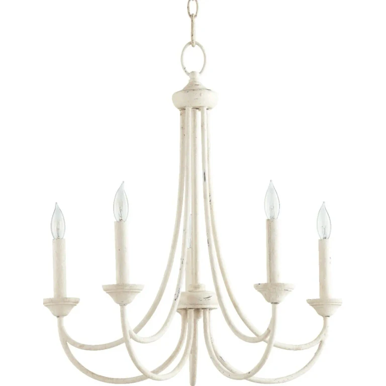 Persian White Five Light Chandelier from the Brooks Collection